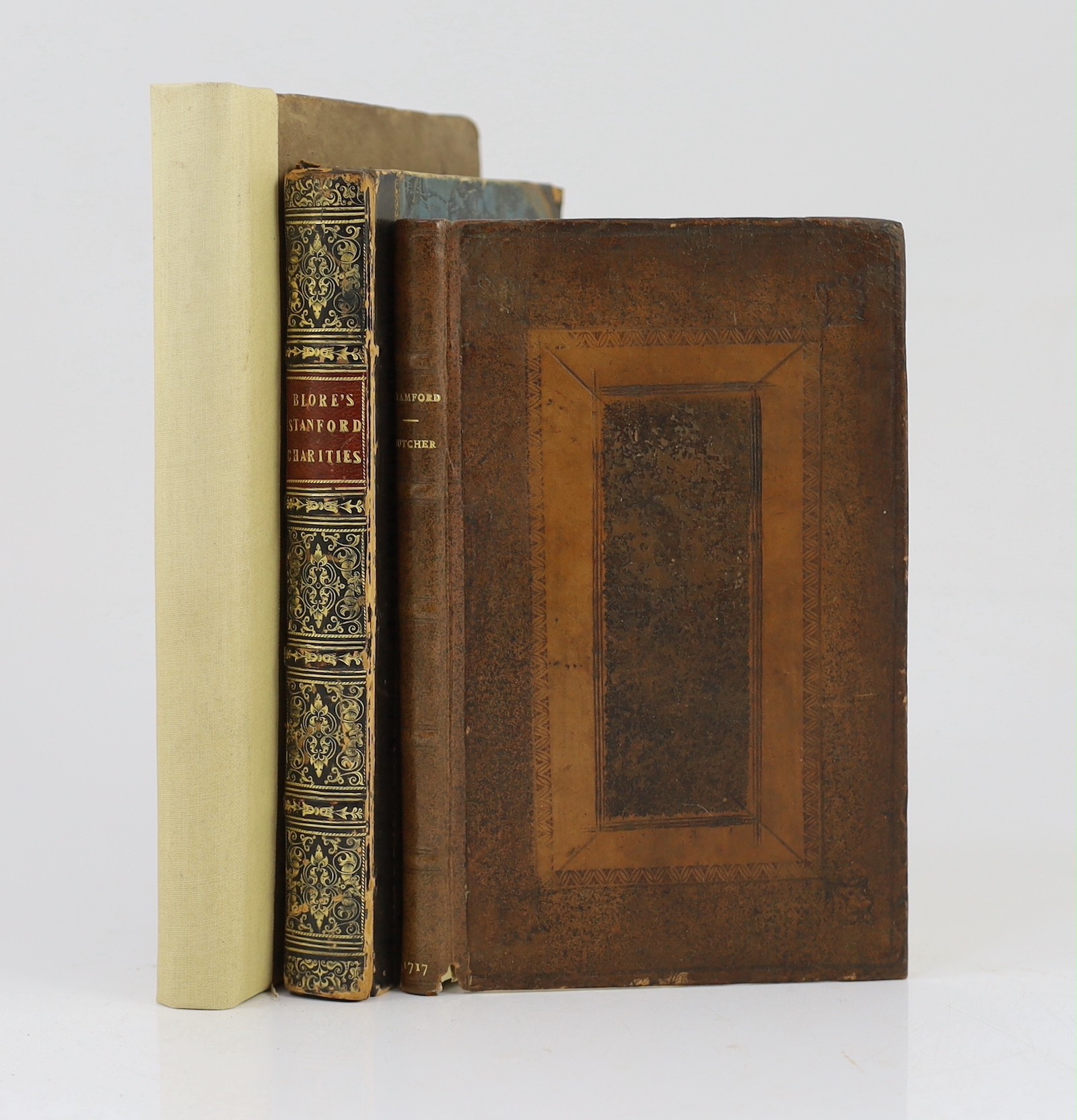LINCS: Blore, Thomas - An Account of the Public Schools, Hospitals, and other Charitable Foundations, in the Borough of Stanford (sic) ... frontis and text engravings; old half calf and marbled boards, gilt-decorated and